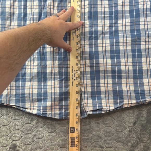 Hurley Slub Button Down Shirt Mens XL Blue Plaid Short Sleeve HMS22-03333 - Picture 7 of 8